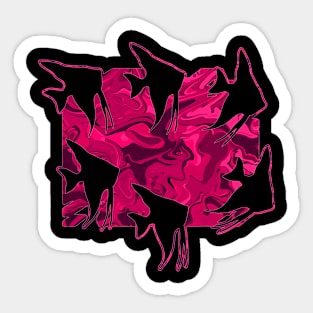 Currents Liquid Abstract Pink Angelfish Silhouette Sticker